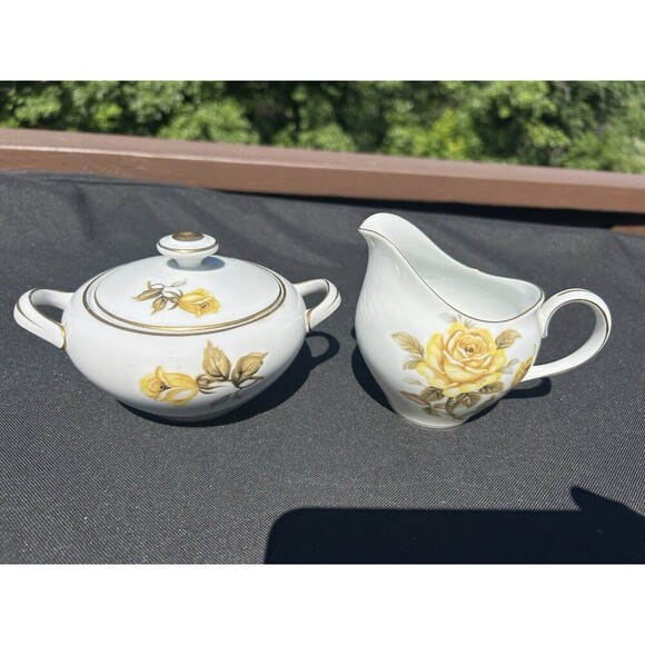 Vintage Harmony House FLAIR Sugar Bowl & Creamer Set  Mid-Century Modern -Japan - Picture 1 of 8